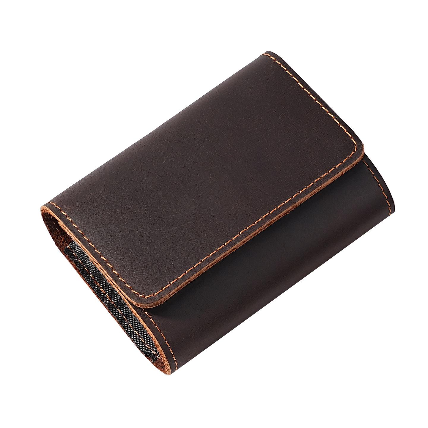 

Crazy Horse Skin Men s Wallet Multifunctional Organ Card Collet Layer Cowhide Bag Three-fold ID Change Purse 10x8x3cm