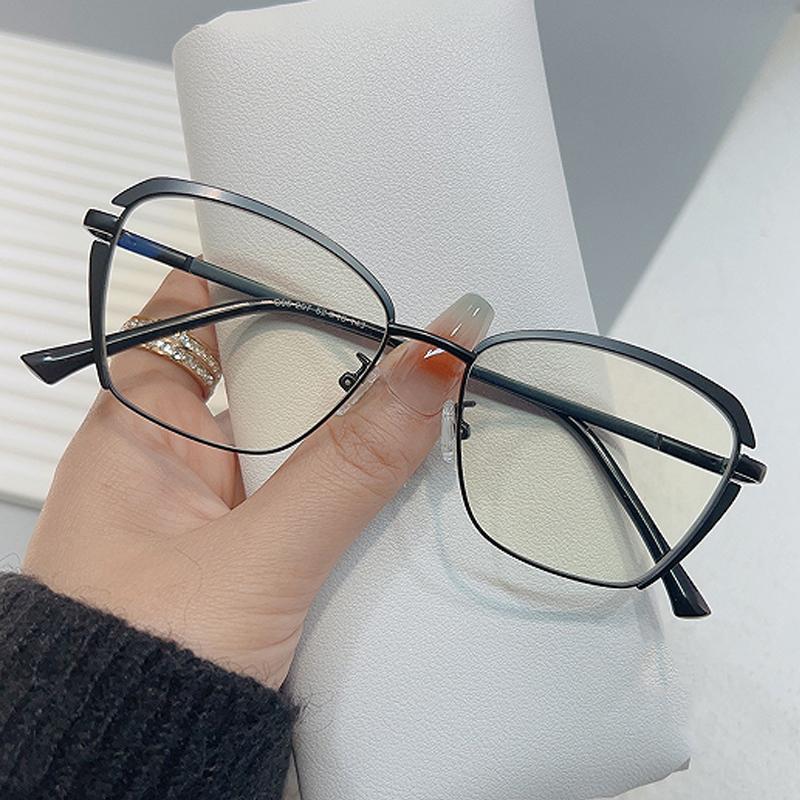 New Fashionable Flat Mirror Retro Metal Frame Optical Mirror Men's And Women's Anti Blue Light Glasses 66603