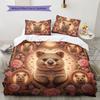 RoseAnimalPortraits Pattern Bedding Quilt Set Quilt Cover Pillowcase Home Decoration Birthday Gift (1 * duvet cover + 2 * pillowcase, without core)