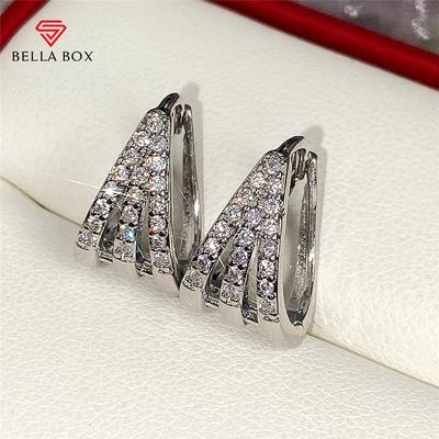 Fashion Claw-shaped Earrings For Women Inlay Shiny Cubic Zirconia Daily Collocation Simple Versatile Female Hoop Earrings
