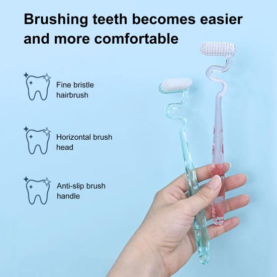 Yousheng Toothbrush with Hanging Hole Design S-Shaped Vertical Brush Soft Bristles Anti-Slip Handle Toothbrush