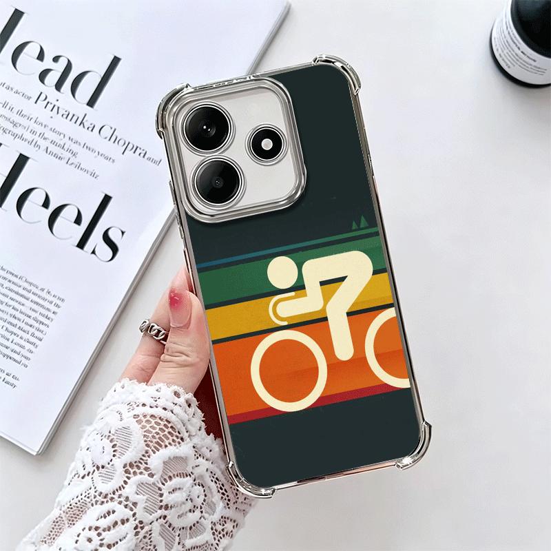 Bicycle Bike Sports Plating Phone Case For Xiaomi Redmi Note 14 15 Pro Plus 13 12 11 11S 11T 10 9S 9 5G Anti-Fall Airabag Cover