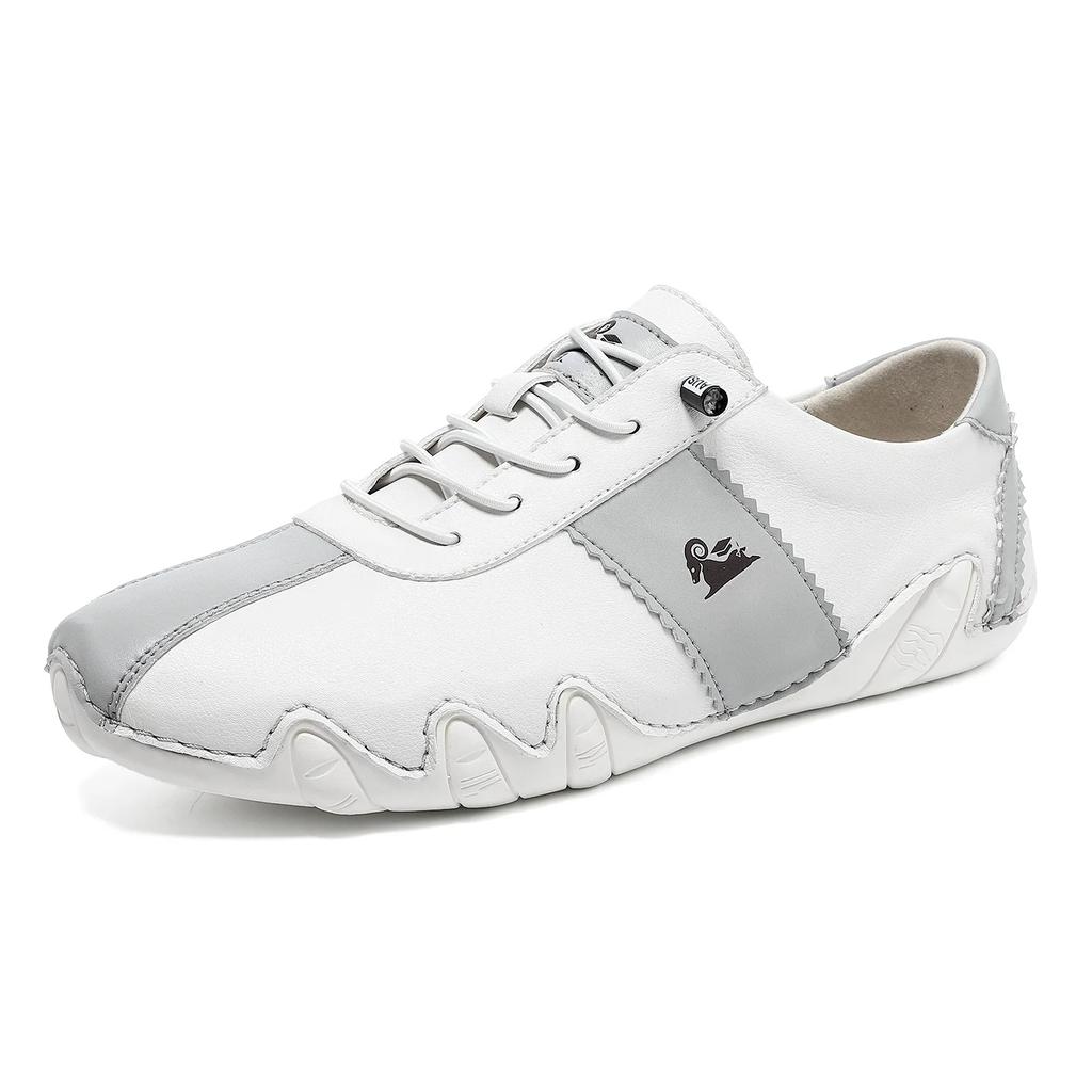 New Fashion Men Genuine Leather Casual Shoes Designer Leisure Sport Shoes Street Cool Slip-on Sneaker