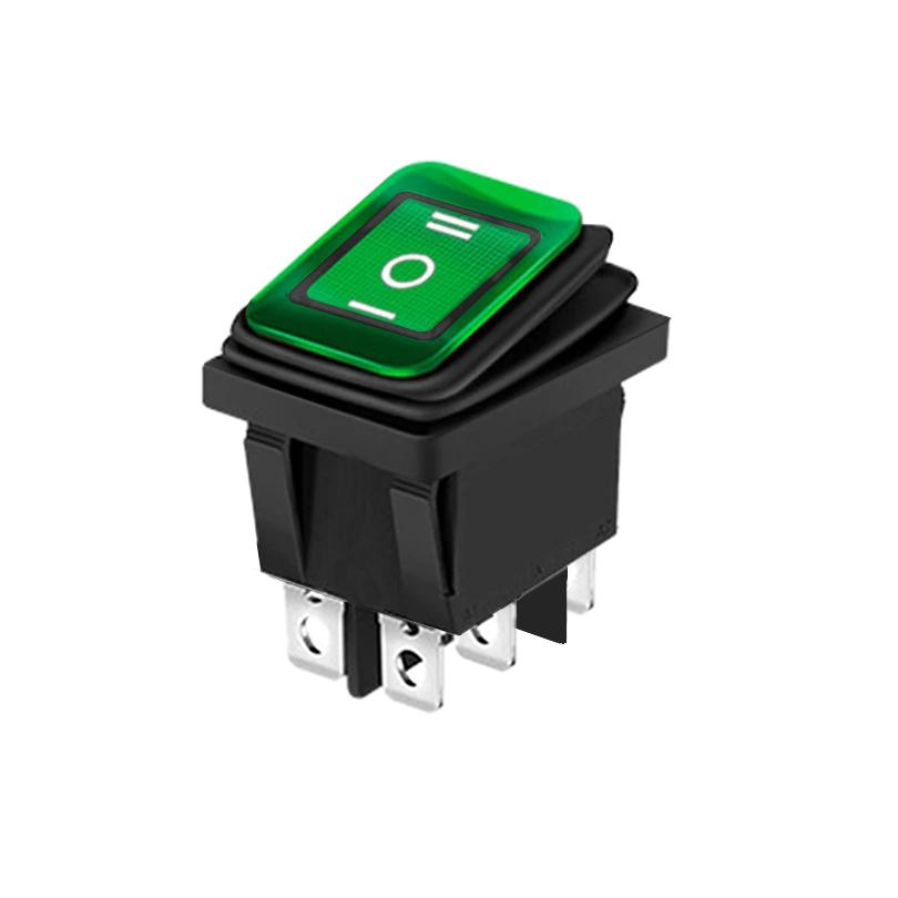 12V 24V / 110V 220V Waterproof Rocker Switch Red/Green LED Light Illuminated 4pins 2 position/6pins 3 position Toggle Switch