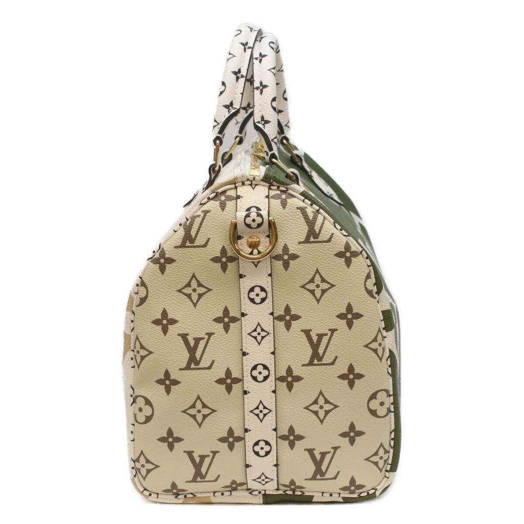 LOUIS VUITTON M44572 Monogram Giant Creme Khaki Speedy Bandolier 30 Boston bag Creme/KhakiUsed