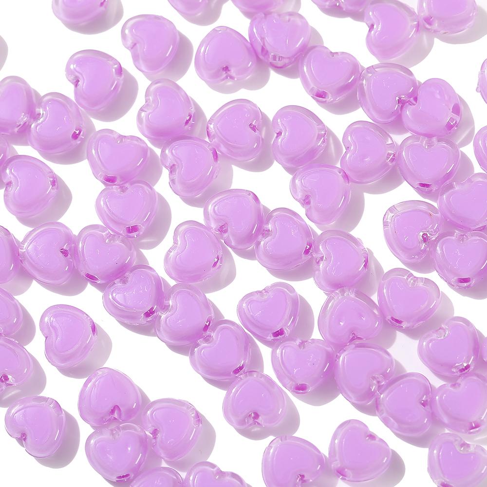 50pcs/Lot 7x8mm Acrylic Heart Beads for Jewelry Making Loose Spacer Beads DIY Necklace Bracelet Accessories Supplies