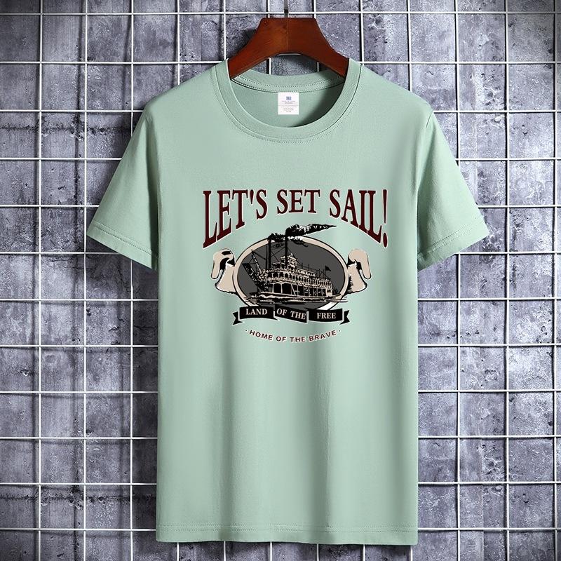 

Летняя футболка с круглым вырезом в стиле минимализма 2025 года с короткими рукавами, свободные, большие ярды, с буквенным принтом, универсальные, для пар, для мужчин и женщин, дышащие, удобные топы 5XL