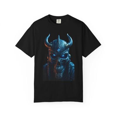 Wikinger Totenkopf T-Shirt, Unisex Grafik-T-Shirt, Gothic Stil Kleidung