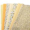 Iikuru Cut Floral Stylish Handmade Fabric Set Cloth, Print, Fabric, Scraps, Flowers, Crafts, Patchwork, (Yellow 2, 25x25cm)