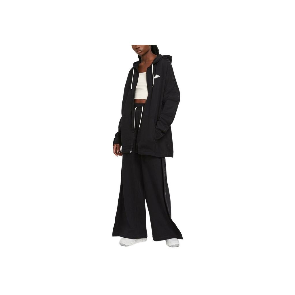 Nike Hooded Casual Zip-Up Long Sleeve Jacket Women Jackets Black CZ8360-010