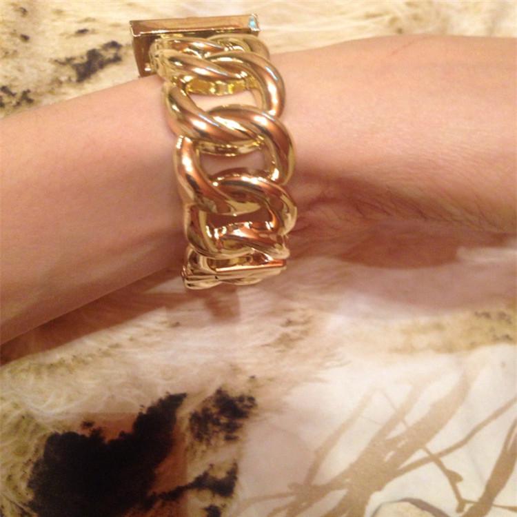 European & American Style Hollow Alloy Bracelet with White Rhinestones