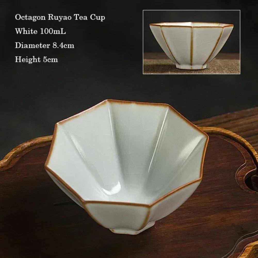 Ru Kiln Kung Fu Tea Cup, Master Cup, Single Cup, Gracked Glaze Cups, Ru-Porcelain Tea Bowl, Ceramic Large 100ml