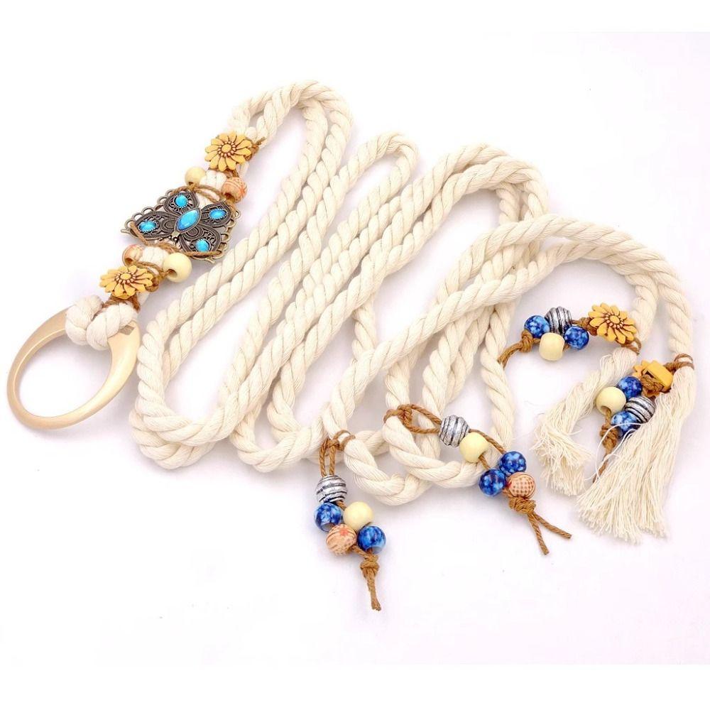 Bohemian Tie Rope Waist Belt Luxury Design Waist Chain Punk Butterfly Waistband  Women's Fashion