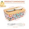 5.83" Large Butter Dish Vintage Ceramic Butter Box with Bamboo Lid Multi-role Counter Square Food Storage Box Kitchen Supplies