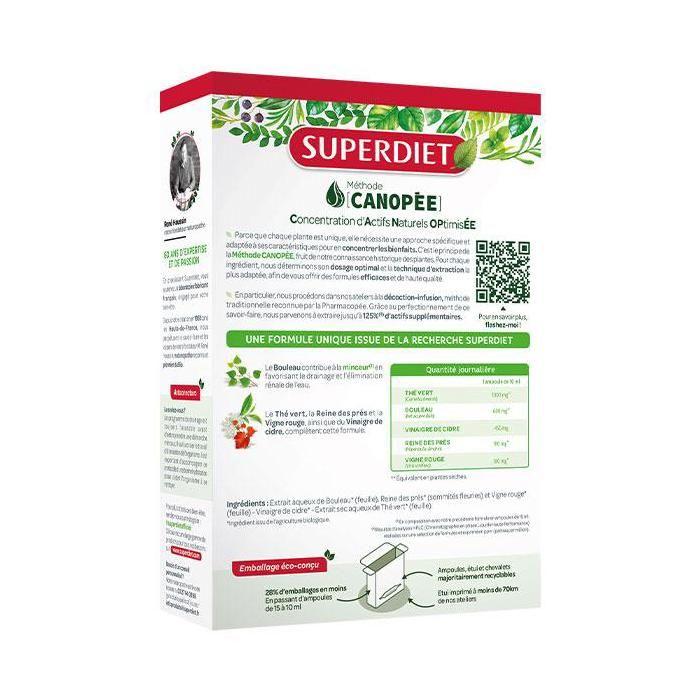 Superdiet Quatuor Thé Vert Minceur Bio Reine Des Prés 20 Ampoules