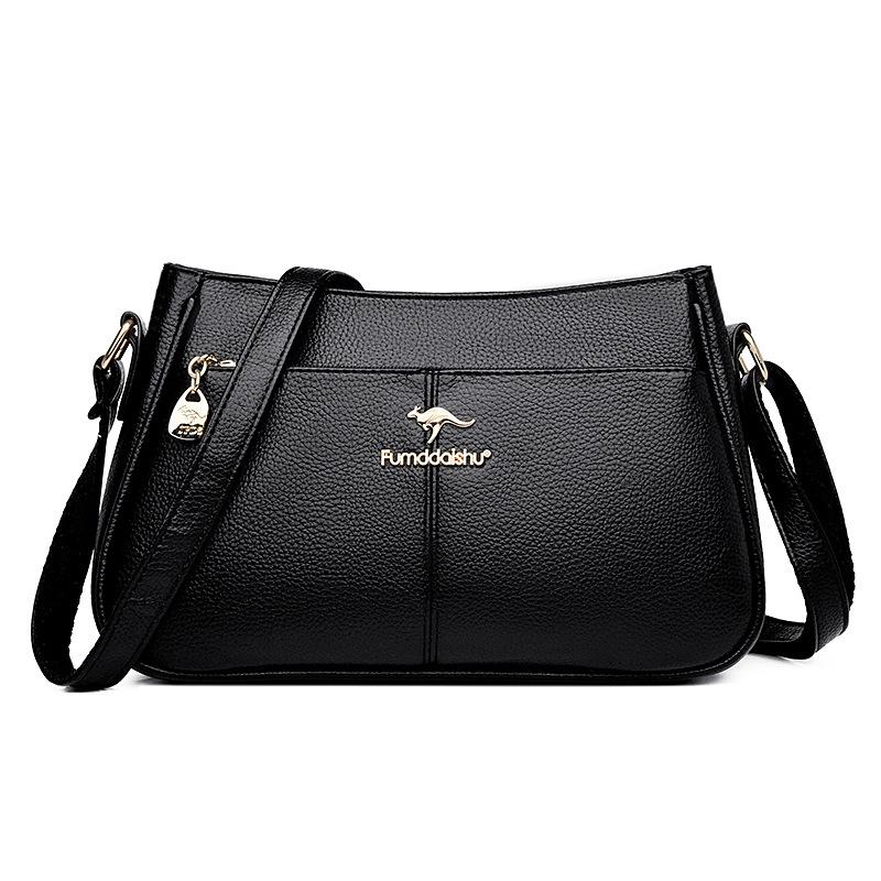 Premium soft leather bag women's simple atmosphere commuting versatile large capacity shoulder oblique bag