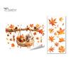 Seasonal Window Films 2Pcs Fall Maple Leaves Animals Static Stickers, Autumn Squirrel/Hedgehog/Rabbit/Raccoon Glass Removable Decor PVC Waterproof