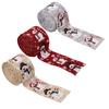 Christmas Snowman Ribbon Rustic Holiday Wired Edge Ribbon for Gift Wrapping DIY Christmas Tree Bows Wreaths Craft Decoration
