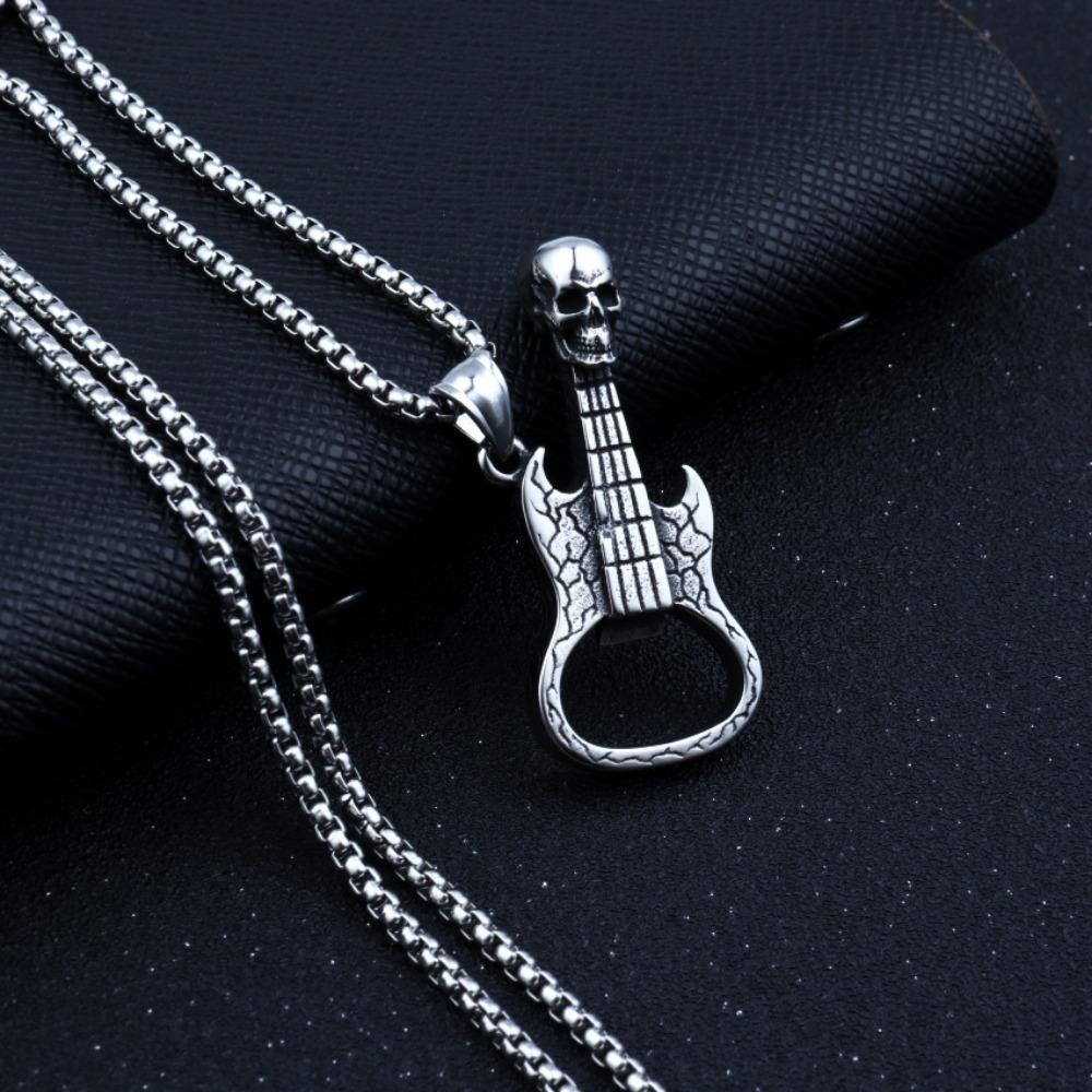 Titanium steel personality pendant necklace men and women, retro fashion hipster pendant accessories sweater chain