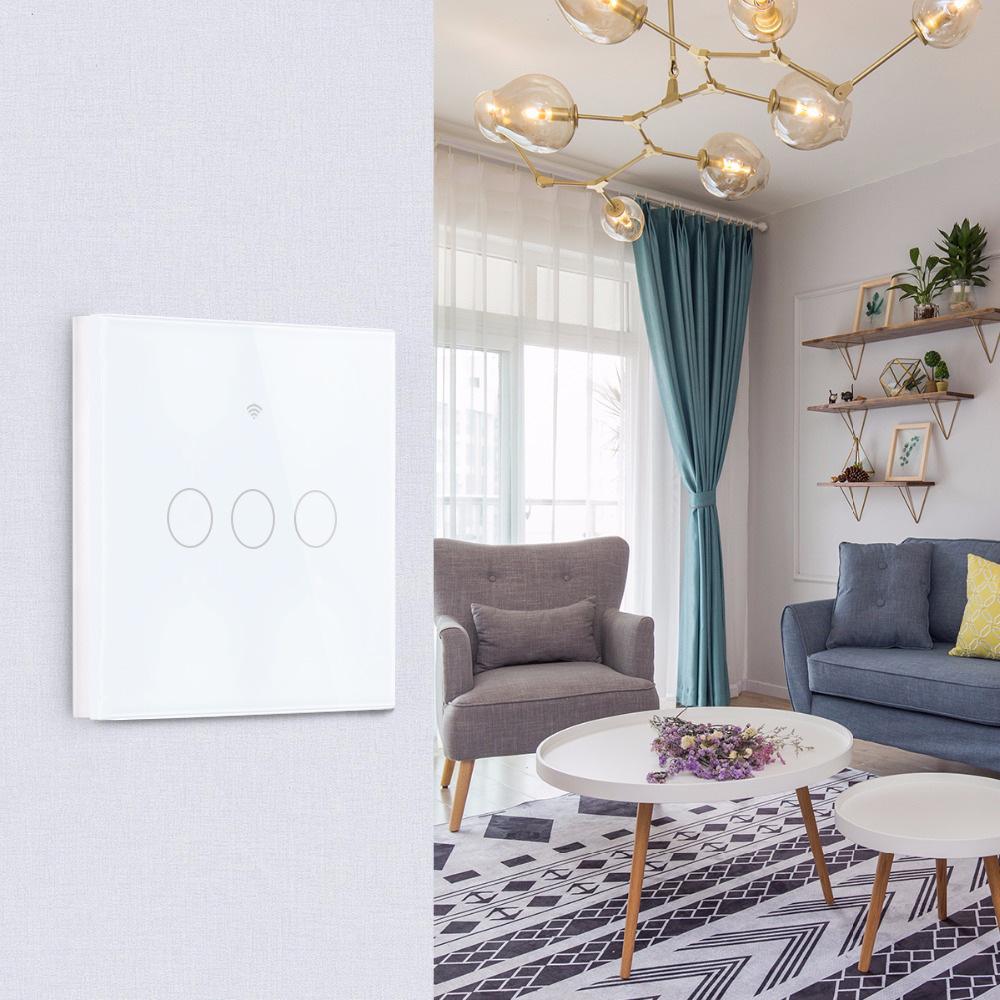 European Touch Smart WiFi Switch with Siri Voice & RF Remote Control - Mobile App & Timer Compatible