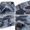 Men's Letter Print Spread Collar Short Sleeve Button-Up Shirt without Pocket, Stretchy Summer Casual Comfort Menswear Clothing