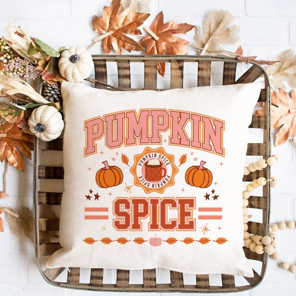Fall Couch Pillow cover  Cushion cover Pumpkin Spice and Everything Nice Fall Home Decor Boho Autumn Pillow Fall Flowers Cushion