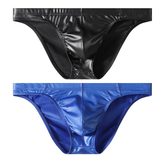 Men Glossy Underpants Silky Smooth Briefs Breathable Soft Sexy Underwear High Elastic Waistband Briefs for Daily Wear Sleep