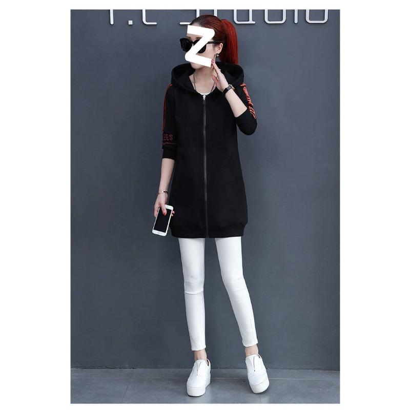 Kleidung.Herbst und Winter Neu Samt gefütterter Kapuzenpullover Langer Strickmantel Studentinnen Koreanische Version Lockerer Cardigan Bluse Damenbekleidung.