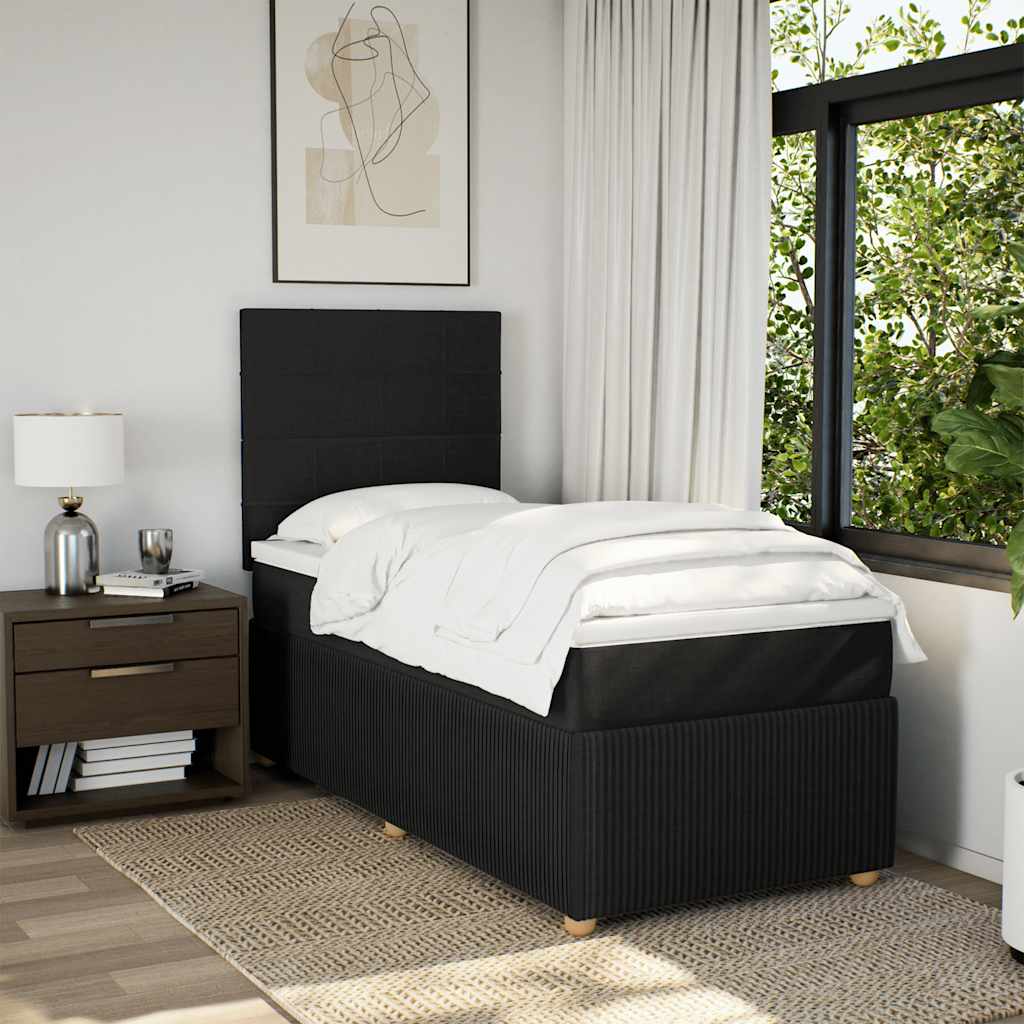 Box Spring Bed with Mattress Black 80 x 200 cm Fabric