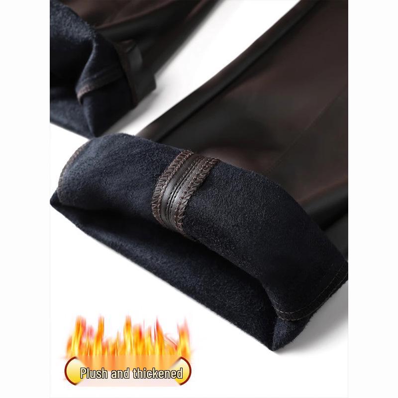 Women's High Waist Slimming PU Leather Flare Pants - Autumn/Winter 2024