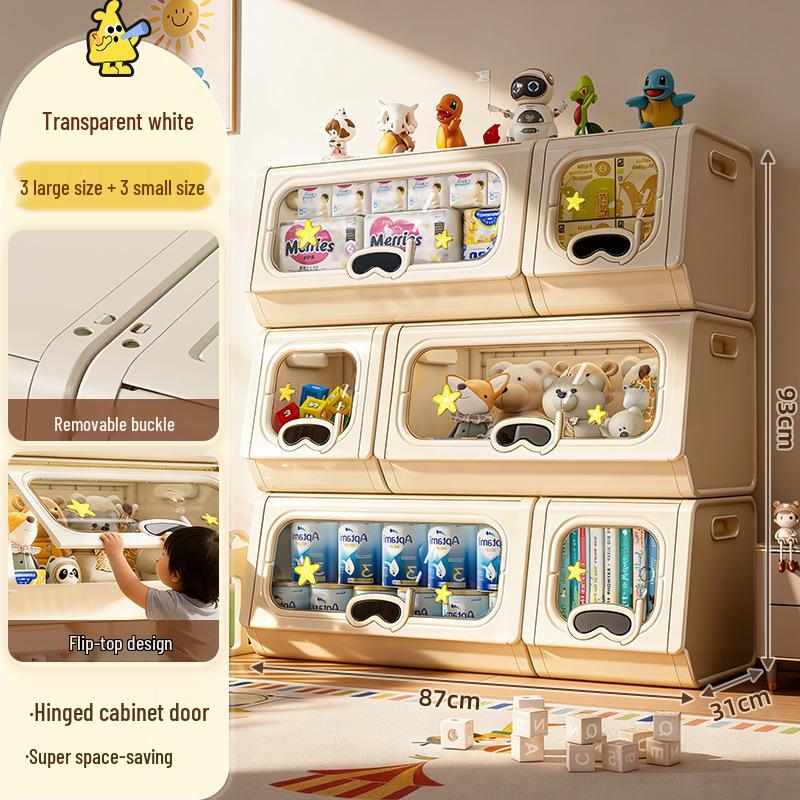 Living Room Large Capacity Plastic Storage Cabinet for Clothes, Snacks, and Toys