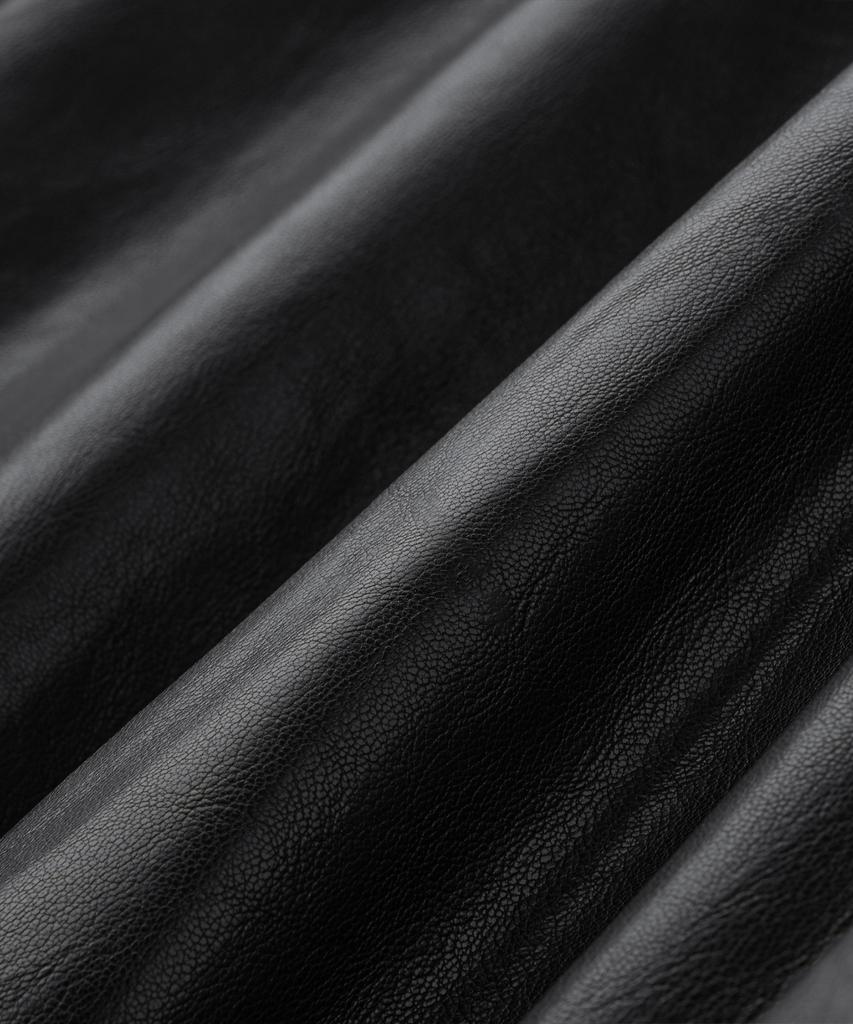 Branded Fake Leather A-2 Jacket [Black]