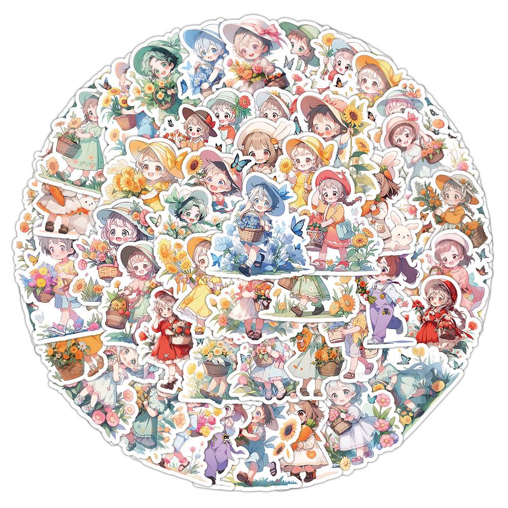 60-Piece Cute Animal Graffiti Sticker Set for Phone Cases, Water Bottles, and Laptops