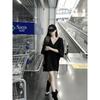 Big V-neck Korean Version Oversize Medium and Long Short-sleeved T-shirt Women's Summer Lower Clothes Missing Loose Casual Versatile Top