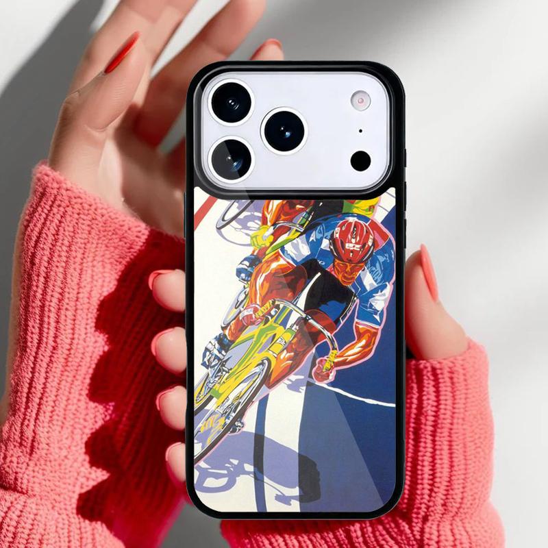 Cycling Heartbeat Bike Phone Case for iPhone 17 16 15 14 13 Pro Max Back Cover for 12 11 Pro Coque