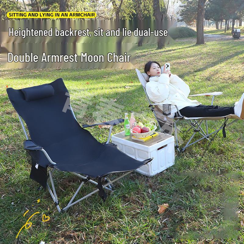 Adjustable Portable Outdoor Folding Chair with Tall Backrest for Camping and Picnics