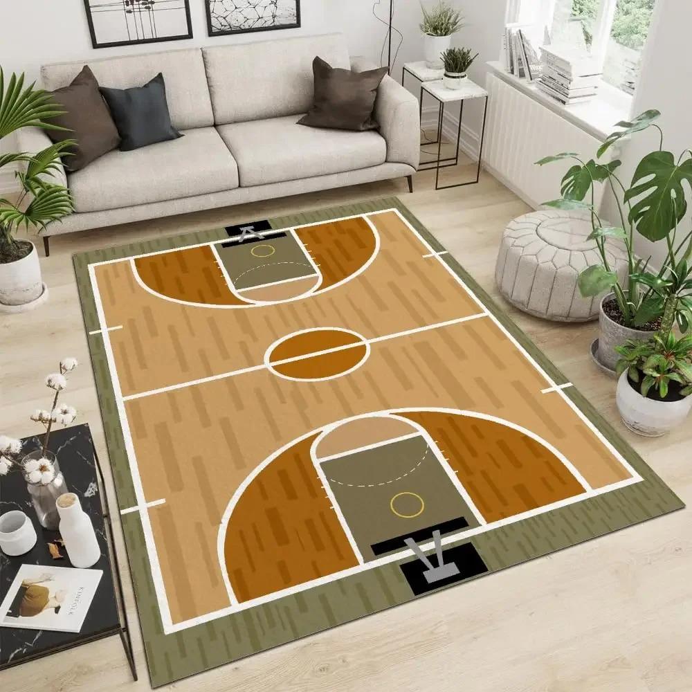 

Basketball Court Area Rug, Court Sport Indoor Rugs, Non Slip Machine Washable Carpet for Living Room Bedroom Study Home Decor 40x60CM