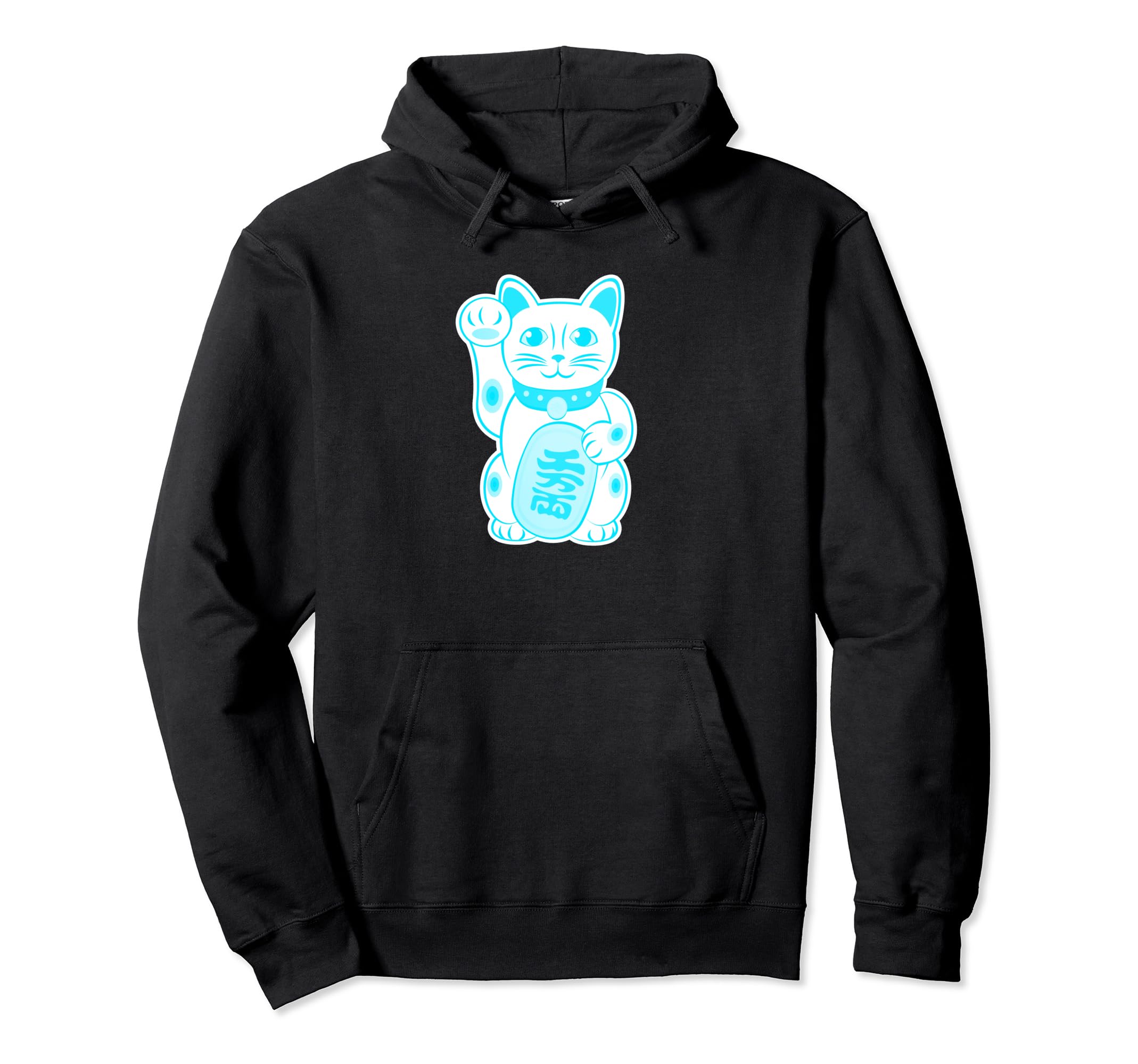 

Lucky Cat Cute Maneki Neko Vintage Style Hoodie чёрный