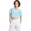 adidas Maglietta a Maniche Corte Casual con Stampa Logo Trifoglio Originals da Donna Top Azzurro Chiaro IR9779