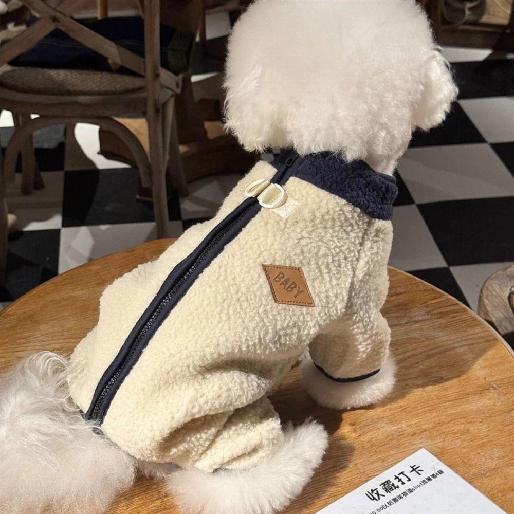 Haustierbedarf Warme Hunde Vierbeinige Kleidung Weicher Atmungsaktiver Haustier-Overall Reißverschluss Hundemantel Herbst Winter