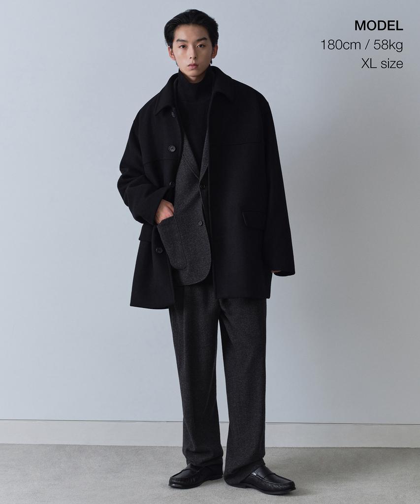 Musinsa Standard Wool Blend Oversized Car Coat [Black]