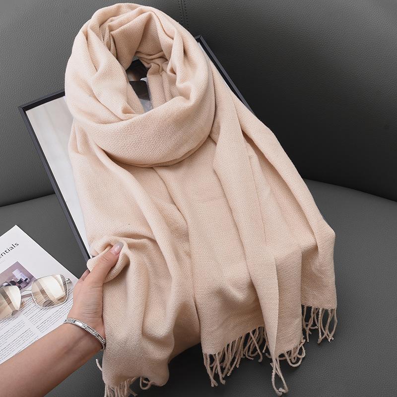 Winter women's red imitation cashmere scarf high sense 2025 will scarf soft temperament versatile warm shawl men