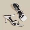 One-strap Women's Shoes, Versatile, Square Toe, Low Heel, High Heel Shoes