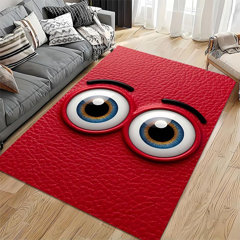 Funny Big Eyes Red Texture suitable as a non-slip mat for the living room or bedroom sofa