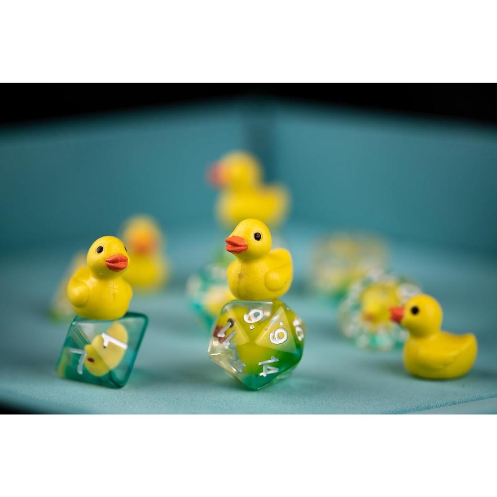 7-Die Dice DND, Rubber Ducky DND Dice, Dice Tray, D and D Dice for Dungeons and Dragons Gift (Dice Set Only)