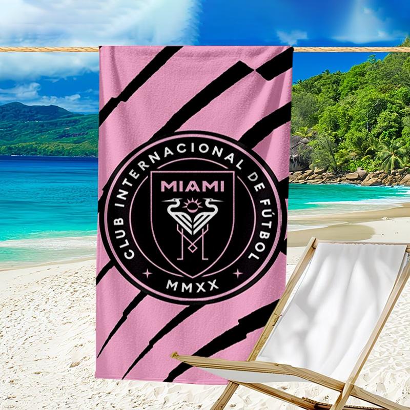 Inter Mi-ami Fc Emblem Printed Beach Towel, Super Soft Microfiber, Perfect Gift Birthday, for Pool, Beach, Travel, for family and friends