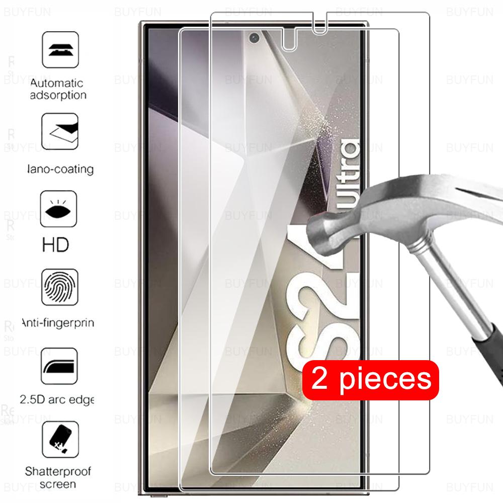 2 Pcs Screen Protector Tempered Glass For Samsung Galaxy S24 Ultra Protective Glass S25 S26 UItra S24Ultra S25Ultra S26Ultra 5G2