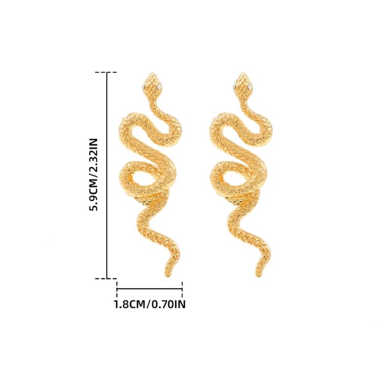 Stylish Snake Earrings Unisex Punk Earrings Fashionable Ear Jewelry Alloy Texture Ear Studs for Multifuntional Styling