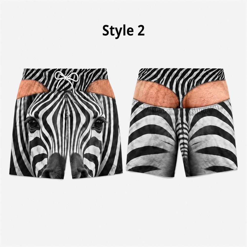 Costume da Bagno Divertente e Birichino per Uomo Festa in Spiaggia Unico Coulisse Pantaloncini da Spiaggia Moda Stampa 3D Novità Tigre Leone Aquila