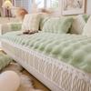Bunny Cashmere Sofa Cushion Winter Thickened Fleece Cushion Non-Slip Leather Sofa Cover Autumn and Winter New Cover Towel